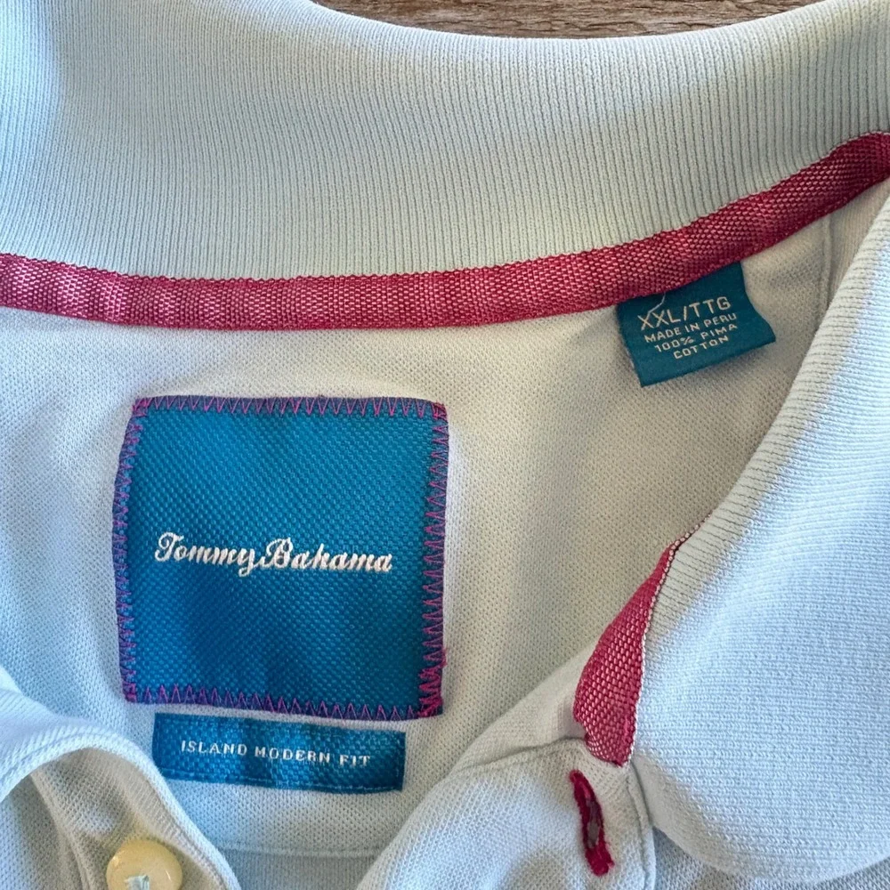 Tommy Bahama Polo Shirt‎ Mens XXL Light Blue 100% Pima Cotton Island Modern Fit